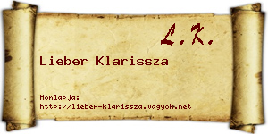 Lieber Klarissza névjegykártya